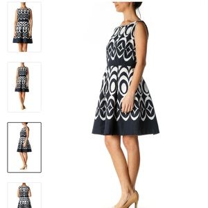 White Graphic Print A-Line Dress